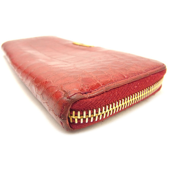 Miu Miu Long Wallet L-shaped Crocodile Red T499 - Picture 5 of 8